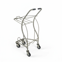 Chariot de courses de supermarché - Chariot léger et durable avec finition zinguée, design pliable, roues en PU, protection contre la corrosion