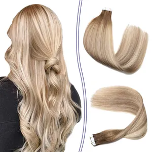 100% natural tape in human hair extensions for black women wholesale Brazilian tape extention