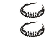 Serre-tête réglable en résine avec peigne intégré, noir mat, unisexe, taille unique, pour maquillage, sport et coiffure