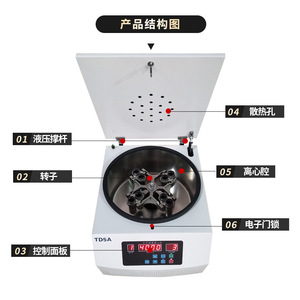 Centrífuga de Baja Velocidad Td5a, Rotor Horizontal de 4x50 ml, Centrífuga de Laboratorio Universal de Sobremesa con Cerradura Electrónica de Puerta - Product Image 1