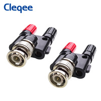 Fiche mâle Cleqee BNC vers double connecteur adaptateur femelle banane 4mm
