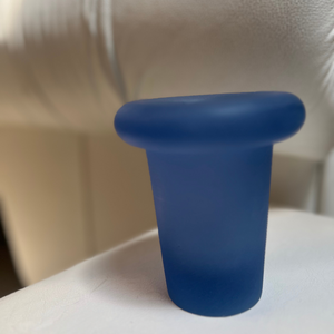 Ensemble de deux pièces en verre de Murano bleu ciel, fabriqué en Italie, comprenant un gobelet, un porte-savon et un porte-bijoux, bords arrondis épais polis faits à la main - Product Image 6