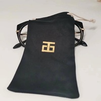 Pochette à cordon pour lunettes en microfibre écologique personnalisée Sac de lunettes de soleil portable à la mode avec sérigraphie en relief