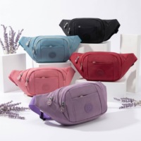 Riñonera impermeable con estampado colorido para mujer, riñonera de nailon de gran capacidad con múltiples bolsillos, bolso cruzado para el pecho, para uso diario al aire libre