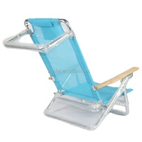 Chaise pliante d'extérieur en aluminium inclinable au sol en métal pour la plage Camping Chaise de plage confortable et portable