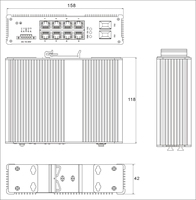 JHA saklar jaringan terkelola cerdas Web, serat 8 1G dengan 2 1G LAN RJ45 PoE opsional