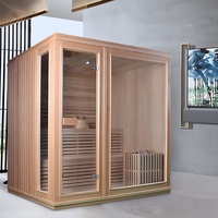 Sauna infrarouge intérieur pour la maison avec chauffage économe en énergie en bois de cèdre rouge massif pour une relaxation et une thérapie spa