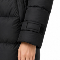 Veste longue décontractée à capuche pour femme, respirante, coupe-vent, avec fermeture éclair et taille ajustable, chaude pour l'hiver, épaisse, rembourrée de duvet de canard blanc, personnalisable OEM ODM