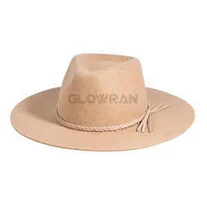 GlowRan 도매 2023 패션 100% 순수 양모 페도라 모자 빠른 배달 재고