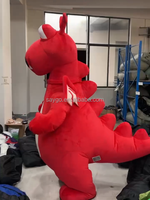 Costume de mascotte Dragon rouge 2m robe de dinosaure gonflable costumes tenue marche Costumes de mascotte pour la publicité gonflables