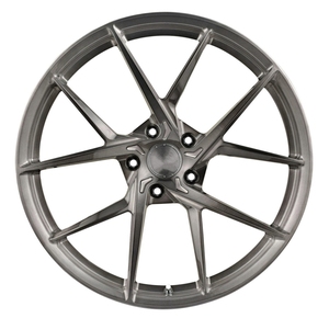 Nuevas llantas HRW PROJECT de aleación de aluminio forjado, diseño de malla cóncava profunda de radios múltiples, 100 mm PCD, 8J de ancho, acabado plateado, 30 mm/40 mm/35 mm - Product Image 1