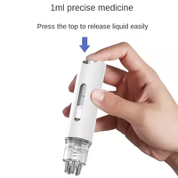 Sikat rambut cair portabel, enam jarum aplikator kulit kepala, sisir obat pijat akar rambut untuk Serum pertumbuhan rambut
