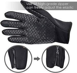 Guantes Térmicos Impermeables y Cortavientos con Pantalla Táctil, Transpirables, con Cierre de Cremallera, Unisex, para Invierno, Motociclismo al Aire Libre - Product Image 4