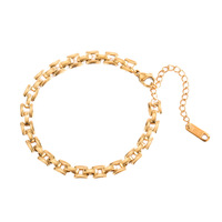 Nouveau bracelet en acier inoxydable plaqué or 18 carats de style européen et américain pour femmes, design tendance et minimaliste haut de gamme, cadeau idéal