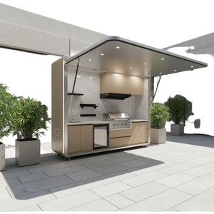 Soluzione Personalizzata Chiavi in Mano: Cucina Modulare da Esterno Resistente alle Intemperie con Finitura Bianca e Lavello per Giardini Luminosi - Product Image 1