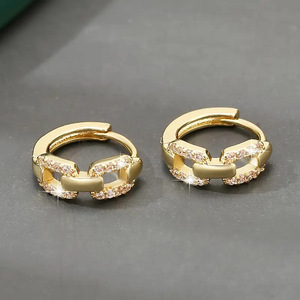 Orecchini a Cerchio Doppio con Catena per Donne, Stile Hip Hop, Accessori per Orecchie da Indossare Quotidianamente - Product Image 6