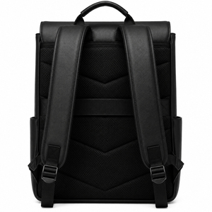 Sac à dos de voyage en cuir PU noir personnalisé, grande capacité, sac à dos pour ordinateur portable, sac à dos minimaliste décontracté pour l'école, pour hommes et femmes - Product Image 4