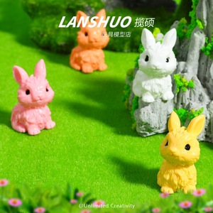 ตุ๊กตากระต่ายจิ๋ว Lanshuo ทำจากพลาสติกเรซิ่น สำหรับงาน DIY ตกแต่ง ประดับโต๊ะทำงาน สไตล์การ์ตูนหลากสีสัน - Product Image 3