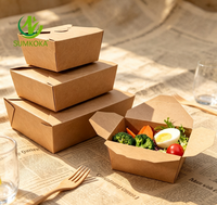 Boîte à repas écologique pour la restauration rapide SUMKOKA BPI Factory, emballage alimentaire en papier kraft à emporter