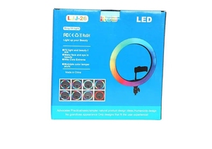 LJJ26 10 pouces RGB <span class=keywords><strong>Ring</strong></span> <span class=keywords><strong>Light</strong></span> Beauty Video Studio Photo Selfie <span class=keywords><strong>Light</strong></span> Emitting Diode <span class=keywords><strong>Ring</strong></span> Flash Lamp avec télécommande - Product Image 2