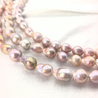 Edison Teardrop Baroque Freshwater Pearl Strand, Natural Genuine Drop Shaped Irregular Pearls, Original Natural Pearl Beads