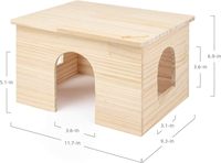 Nichoir Moderne en Bois Épaissi avec Fenêtre pour Hamster, Lapin, Cochon d'Inde, Hérisson - Utilisation Toutes Saisons, Logo Personnalisé