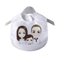 Courage usine vente en gros personnaliser impression monocouche polyester uni blanc Sublimation bavoir bébé vierge pour bébé temps de manger