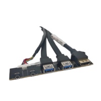 Placa de Montaje USB, Panel Frontal Dual USB 3.0, PCB para Gabinete de PC, Entrada y Salida de Audio, Interruptor, Puertos, Unidad para Caja de PC