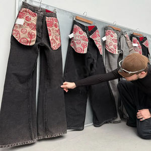 بنطلون جينز دينيم ياباني مخصص بتصميم OEM، واسع الساق ومستقيم، مع جيوب علوية، مناسب للعمل. - Product Image 1