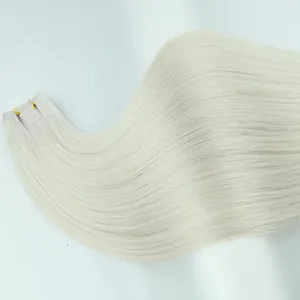 Leshine New Design Genius Weft #1001A Silk Straight Human Hair Extensions Genius Weft Raw Hair Hand Tied Weft