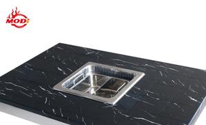 หม้อไฟฟ้าไร้ควันสแตนเลสเชิงพาณิชย์ โมดิ 3000 วัตต์ สำหรับร้านอาหาร โรงแรม พร้อมฉากกั้นในตัว แบบจีน ไห่เต๋าโหล - Product Image 4