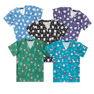 Custom Printed Fun Festival Holidays Christmas Scrubs Tops Premium Medical Scrubs para profesionales de la salud australianos - Product Image 6