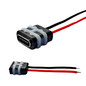 Không thấm nước nữ Chassis nối Loại C hàn cáp 2 lõi tích cực và tiêu cực sạc Ổ cắm USB3.1 giao diện 2P - Product Image 5