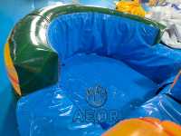 Toboggan aquatique gonflable géant tropical sur le thème du palmier, toboggan aquatique gonflable avec piscine pour événements en plein air