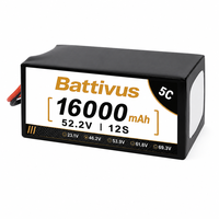 Batterie semi-solide pour drone UAV 12S 52.2V 16000mAh 5C, pack haute densité énergétique pour drone professionnel à voilure fixe, longue durée de vol