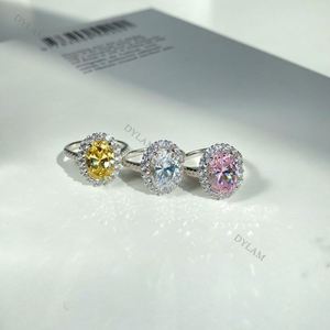 Dylam New Designs High Carbon Diamond Oval <b>Eternity</b> Jewelry Engagement Anniversary Royal Pure CZ 8A <b>Silver</b> S925 Wedding <b>Rings</b> - Product Image 6