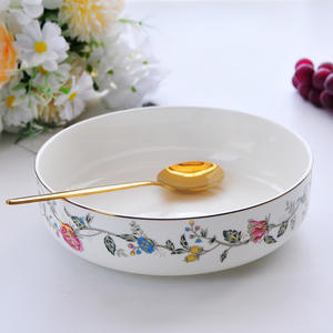 7 pouces approfondi porcelaine assiette assiette assiette ménage bol en céramique avec couvercle plat profond assiette à soupe bol à soupe oeuf crème anglaise - Product Image 6
