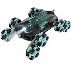 Coche de juguete teledirigido con Control remoto para niños, vehículo de escalada con pulverizador, 8 ruedas
