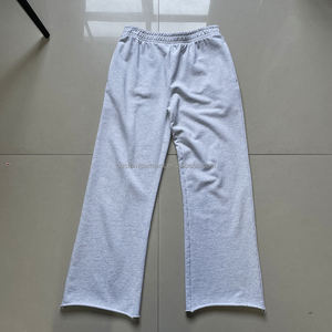 Pantaloni della tuta larghi personalizzati di alta qualità all'ingrosso pantaloni della tuta larghi 100% cotone pantaloni elastici della vita delle donne pantaloni <span class=keywords><strong>grigi</strong></span> jogging - Product Image 2