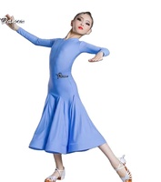 Ensembles de compétition professionnelle Robe de tango de danse de salon sexy avec strass Robe maxi de valse de style occidental pour les filles