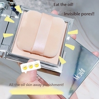 Maquillage du visage miel poudre étanche contrôle de l'huile brouillard mat poudre pressée miroir argent Compact fond de teint translucide bouffée