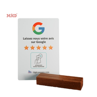 Support de menu personnalisable avec logo, puce originale NTAG 213, pour hôtel, restaurant, avec base en bois