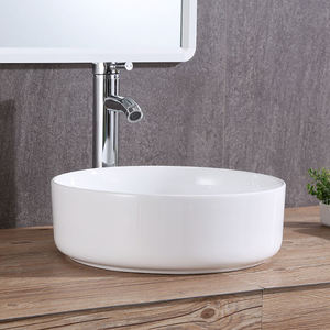 Vasque de Comptoir en Céramique Blanche Moderne, Facile à Nettoyer, Installation sur le Dessus, pour Salle de Bain, Garantie de 2 Ans - Product Image 3