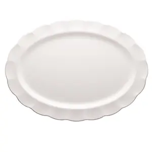 Tự chọn nhựa thực phẩm khay lớn phục vụ các món ăn Platter 20 inch Trắng Melamine hình bầu dục Platter