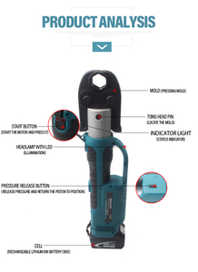 เครื่องมือจีบข้อต่อแบบเสียบปลั๊กไฟฟ้า ZUPPER PZ-1550 เครื่องจีบแบบแมนเดรล เครื่องกดท่อ - Product Image 4