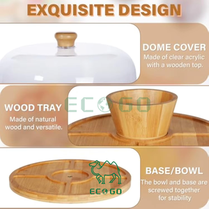 Soporte y Plato para Pastel de Bambú Eco Go de Alta Calidad con Color Personalizable para Fotografía de Alimentos y Exhibición de Bocadillos - Product Image 4