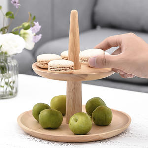 Exhibidor Cuadrado de Tres Niveles con Diseño de Madera Sólida Estilo Europeo para Buffet de Hotel, Exhibición de Aperitivos para Fiestas, <span class=keywords><strong>Bolsa</strong></span> Ecológica OPP - Product Image 2