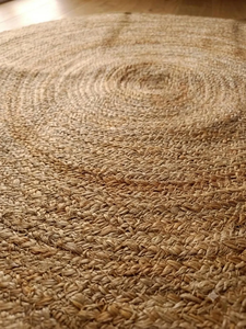 Tapis rond en jute fait main, tapis tressé naturel, style bohème rustique, tapis de sol pour salon, chambre à coucher, décoration intérieure - Product Image 4