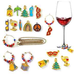 Bộ Nhẫn Nhận Dạng Ly Rượu Vang Mini Thời Trang Tùy Chỉnh Bộ Nhẫn Trang Trí Tiệc Nếm Bút Đánh Dấu Đồ Uống Tráng Men Kim Loại Cá Nhân - Product Image 3