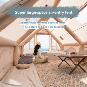 Cabane de camping portable personnalisable de 12 m² en tissu Oxford double couche, deux chambres, salon, imperméable 3000 mm+ - Product Image 6